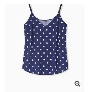 Torrid, NWT, size 1, blue polka dot cami